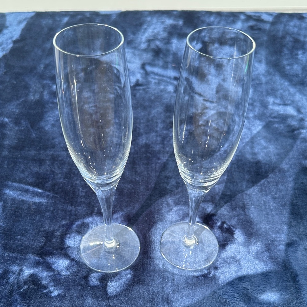 Brand New - Wedding Clear Champagne Flutes - Set of 2